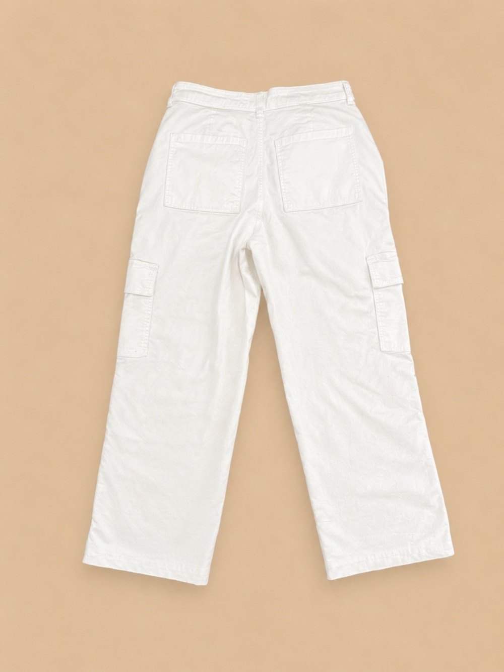 Hollister Ultra High Rise Dad Cargo Pants Cream 4R - Picture 3 of 10